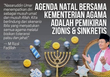 Agenda Natal Bersama Kementrian Agama: Pemikiran Zionis & Sinkretis