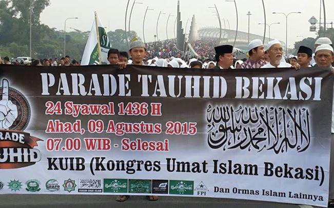 Berita Foto: 1200-an Umat Islam Lintas Ormas Sukseskan Parade Tauhid Bekasi