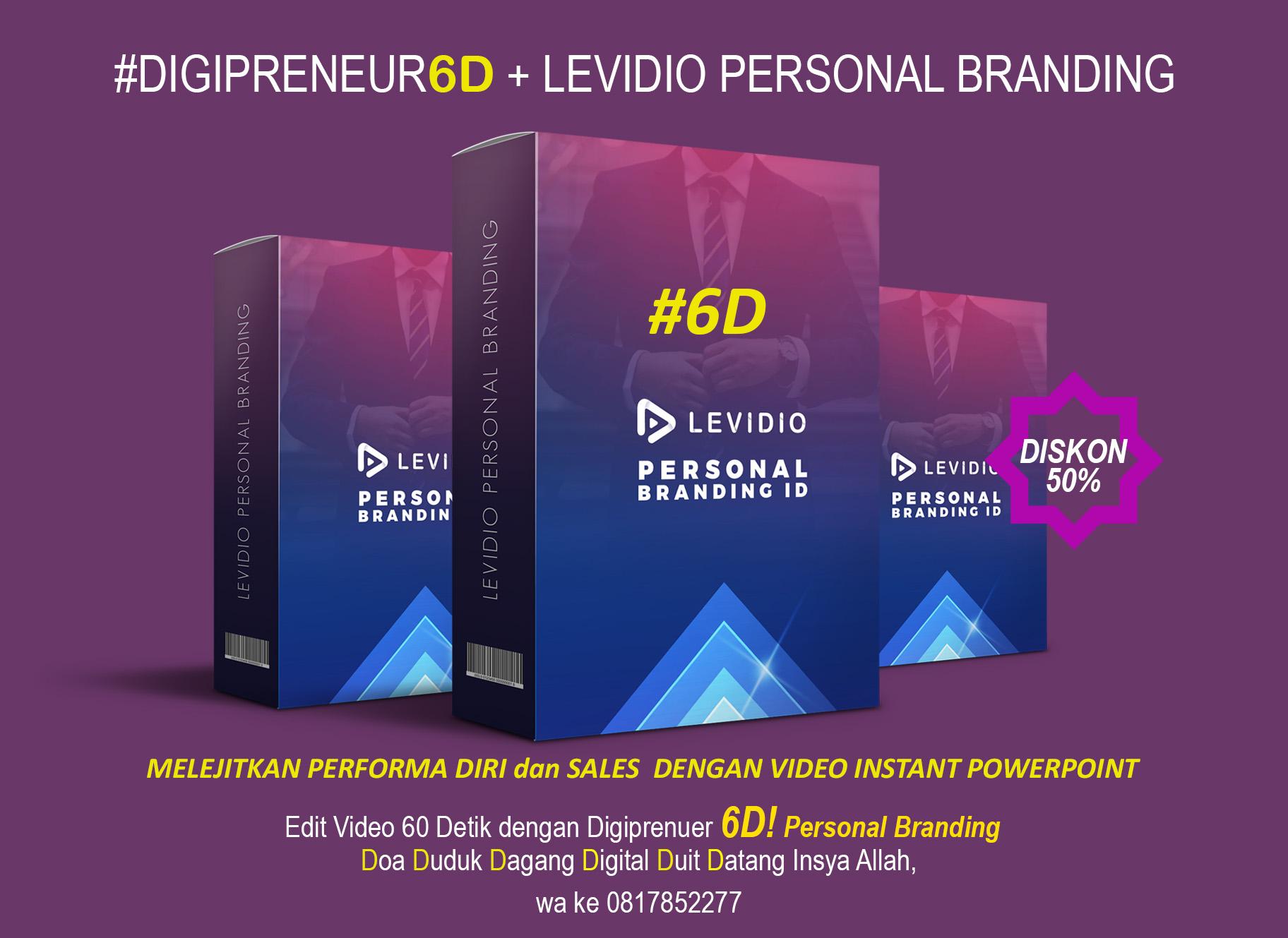 SUPER VIDEO dibuat hanya 60 Detik dengan Levidio Personal Branding dari #Digipreneur6D, Diskon 50%!