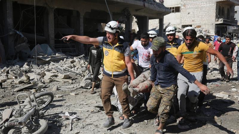Korban Serangan Rezim Suriah dan Rusia di Pasar Idlib Naik Jadi 38 Orang