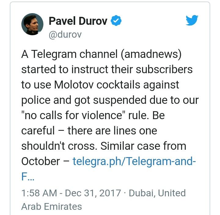 Turuti Permintaan Rezim Teheran, Telegram Tutup Saluran Yang Mengorganisir Demonstrasi di Iran 