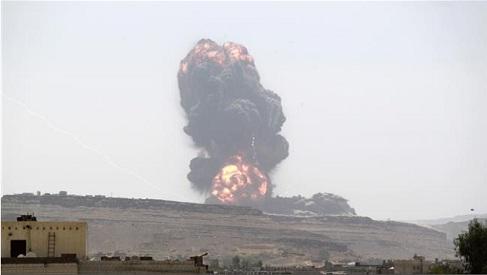 Jet Tempur Koalisi Saudi Bombardir Markas Komando Pasukan Khusus  Yaman di Ibukota Sana'a