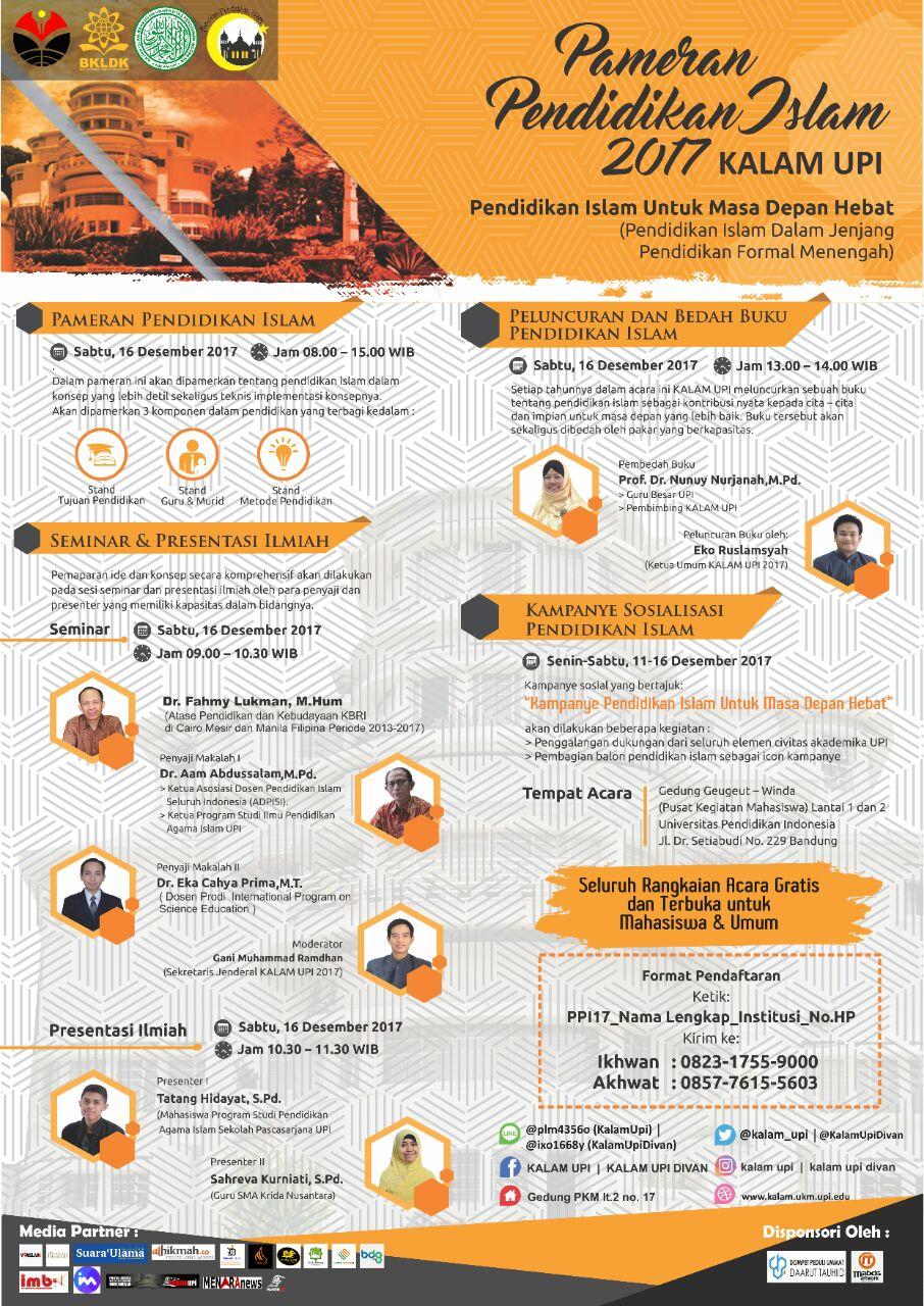 Hadirilah! Pameran Pendidikan Islam di UPI Bandung 16-17 Desember 2017