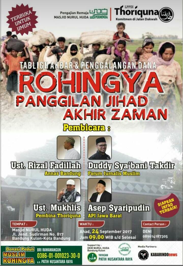 Hadirilah! Tabligh 'Rohingya Panggilan Jihad Akhir Zaman' di Bandung