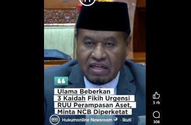 Bawa 3 Kaidah Fikih, MAI Dukung RUU Perampasan Aset di DPR